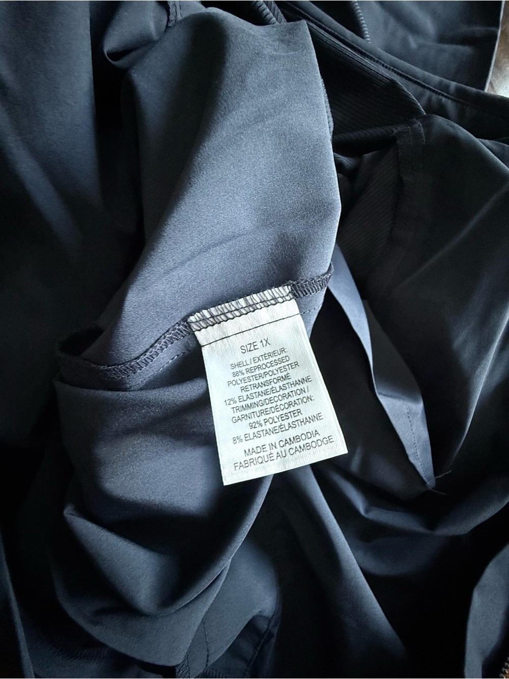 Active Zone Jumpsuit. Navy Size 1x - back has elastic waist - Picture 11 of 15